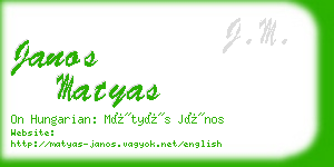 janos matyas business card